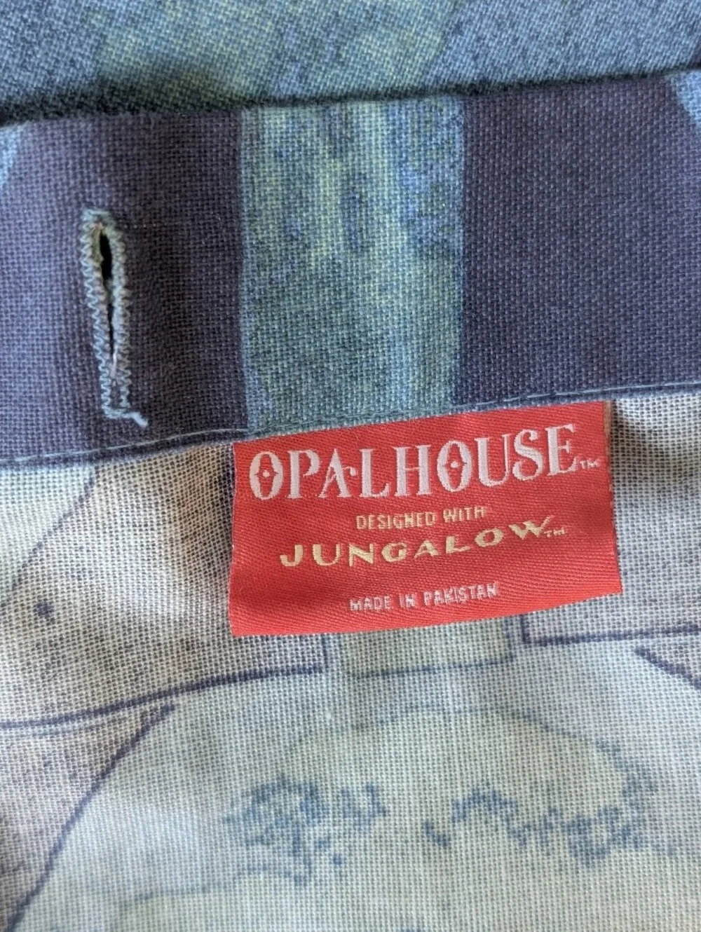 Opalhouse Jungalow Blue Pompom Buttonhole Top Shower Curtain Size 72